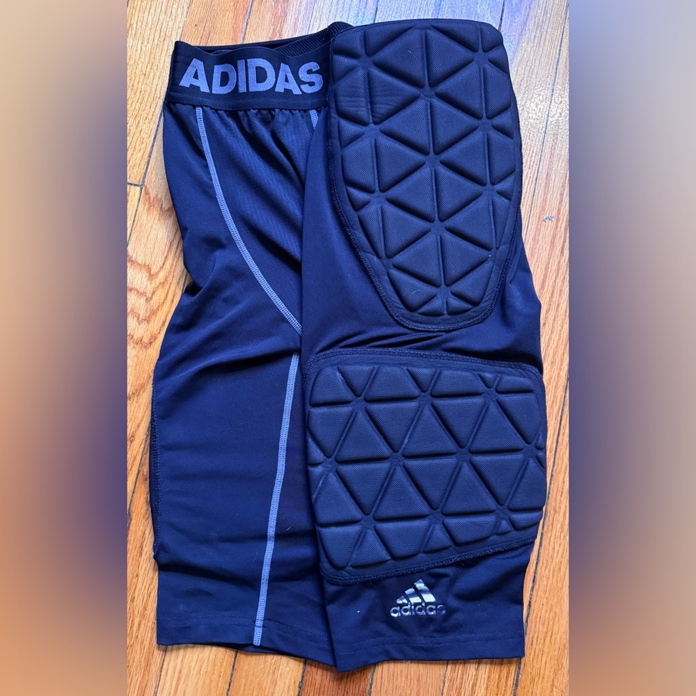 ADIDAS Black Padded Football Soccer Goalkeeper Sports Shorts SIZE US MEN SMALL S